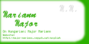 mariann major business card